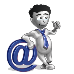 Ein Comicmännchen hat beide Augen auf